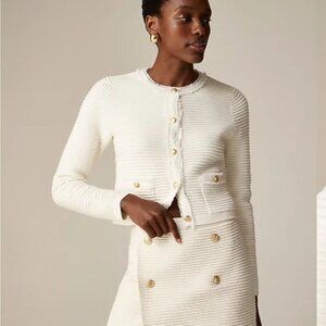 NWT J.Crew Emilie sweater lady jacket in textured cotton blend Small